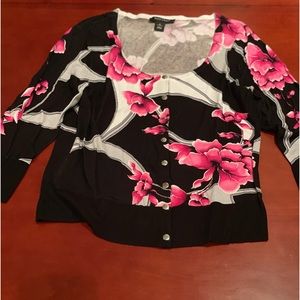 Pink white black cardigan